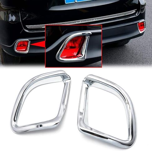 x xotic tech Chrome Rear Bumper Reflector Fog Light Lamp Frame Bezel Molding Cover Trims Compatible with Toyota Highlander 2014-2019(NOT FIT Limited Version) in Saudi Arabia