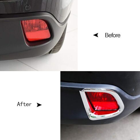 x xotic tech Chrome Rear Bumper Reflector Fog Light Lamp Frame Bezel Molding Cover Trims Compatible with Toyota Highlander 2014-2019(NOT FIT Limited Version) in Saudi Arabia