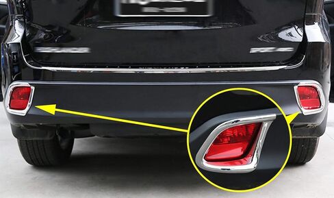 x xotic tech Chrome Rear Bumper Reflector Fog Light Lamp Frame Bezel Molding Cover Trims Compatible with Toyota Highlander 2014-2019(NOT FIT Limited Version) in Saudi Arabia