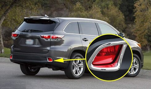 x xotic tech Chrome Rear Bumper Reflector Fog Light Lamp Frame Bezel Molding Cover Trims Compatible with Toyota Highlander 2014-2019(NOT FIT Limited Version) in Saudi Arabia