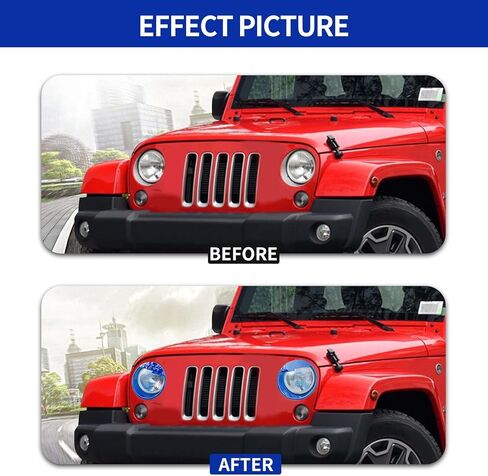 RT-TCZ لـ Wrangler JK Angry Eyes غطاء المصباح الأمامي حواف حواف لسيارة Jeep Wrangler JK JKU Unlimited 2007-2017 ملحقات خارجية زرقاء غاضبة قطعتين in Saudi Arabia
