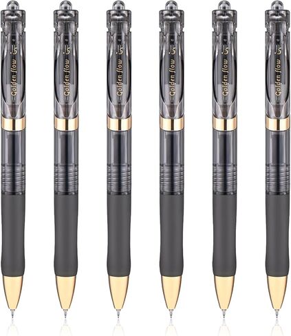 M&G Gel Pens, 6 Pcs 0.5mm Fine Point Smooth Writing Pens, Retractable Gel Black Ink Pen for Journaling Note-Taking School Office Home Supplies (White) in Saudi Arabia