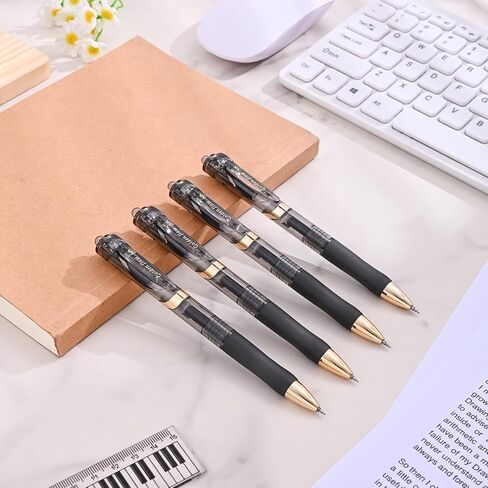 M&G Gel Pens, 6 Pcs 0.5mm Fine Point Smooth Writing Pens, Retractable Gel Black Ink Pen for Journaling Note-Taking School Office Home Supplies (White) in Saudi Arabia