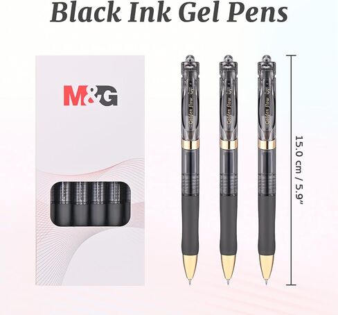 M&G Gel Pens, 6 Pcs 0.5mm Fine Point Smooth Writing Pens, Retractable Gel Black Ink Pen for Journaling Note-Taking School Office Home Supplies (White) in Saudi Arabia