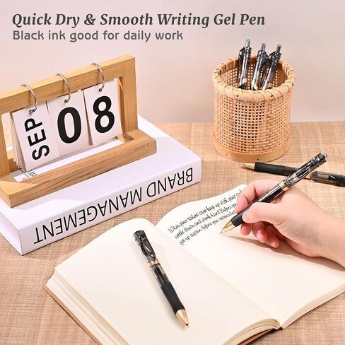 M&G Gel Pens, 6 Pcs 0.5mm Fine Point Smooth Writing Pens, Retractable Gel Black Ink Pen for Journaling Note-Taking School Office Home Supplies (White) in Saudi Arabia