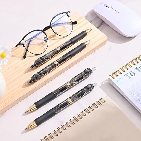 M&G Gel Pens, 6 Pcs 0.5mm Fine Point Smooth Writing Pens, Retractable Gel Black Ink Pen for Journaling Note-Taking School Office Home Supplies (White) in Saudi Arabia