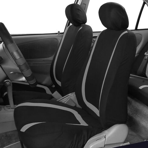 أغطية مقاعد السيارة من TLH Automotive، أغطية مقاعد السيارة القماشية المسطحة الفريدة من نوعها، المجموعة الأمامية فقط، أغطية المقاعد البرتقالية، أغطية المقاعد الملائمة العالمية، الملحقات الداخلية، حامي مقعد السيارة للسيارات، السيارات، الشاحنات، سيارات الدفع in Kuwait