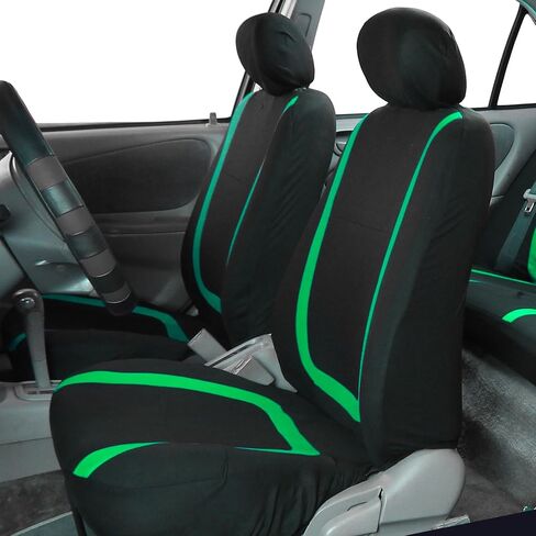 أغطية مقاعد السيارة من TLH Automotive، أغطية مقاعد السيارة القماشية المسطحة الفريدة من نوعها، المجموعة الأمامية فقط، أغطية المقاعد البرتقالية، أغطية المقاعد الملائمة العالمية، الملحقات الداخلية، حامي مقعد السيارة للسيارات، السيارات، الشاحنات، سيارات الدفع in Kuwait