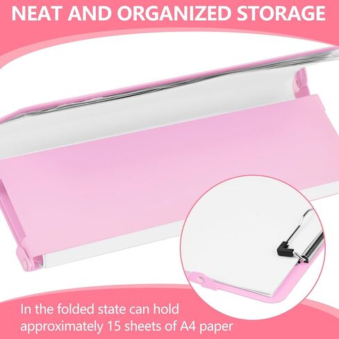 Nursing Clipboard Foldable, Nursing Medical Edition Cheat Sheets Aluminum 4 Layers Nurse Foldable Clipboard, Nursing Pocket Size Pen Clip Pocket Clipboard for Nurses Students School and Doctors- Rose in Saudi Arabia