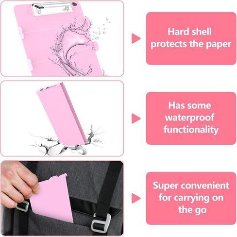 Nursing Clipboard Foldable, Nursing Medical Edition Cheat Sheets Aluminum 4 Layers Nurse Foldable Clipboard, Nursing Pocket Size Pen Clip Pocket Clipboard for Nurses Students School and Doctors- Rose in Saudi Arabia