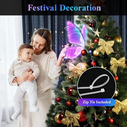 مصباح أرضي على شكل فراشة زفاف RGB: زخرفة إضاءة فراشات LED مع جهاز تحكم عن بعد - ديكور معلق RGBIC وتغيير 7 ألوان - لحفلات أعياد الميلاد وشجرة عيد الميلاد وحفلات استقبال المولود الجديد (11.8 بوصة، 1) in Saudi Arabia