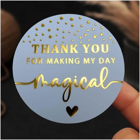 100 x Thank You for Making My Day Magical Stickers – Gold Foil Princess Birthday Favor Labels for Gifts and Party Bags – Baby Shower and Birthday Thank You Stickers – 1.6 Inch in Saudi Arabia