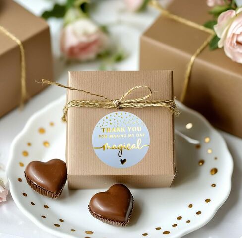 100 x Thank You for Making My Day Magical Stickers – Gold Foil Princess Birthday Favor Labels for Gifts and Party Bags – Baby Shower and Birthday Thank You Stickers – 1.6 Inch in Saudi Arabia