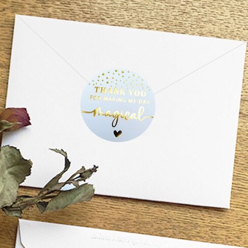 100 x Thank You for Making My Day Magical Stickers – Gold Foil Princess Birthday Favor Labels for Gifts and Party Bags – Baby Shower and Birthday Thank You Stickers – 1.6 Inch in Saudi Arabia