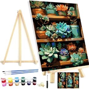 مجموعات الطلاء بإطار من Meothan للبالغين، طلاء الهالوين حسب الرقم للبالغين المبتدئين، مجموعات الطلاء بالأرقام على القماش مع إطار وحامل لديكور جدار المنزل 11.8 × 15.7 بوصة (شبح) in Kuwait