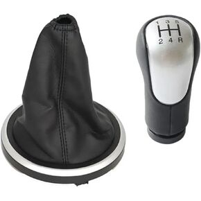 For Ford for Fiesta for Fusion for Transit for Connect 2002 2003 2004 2005 2006 2007 Gear Shift Knob Shifter Lever Change Knob Gaitor Boot Cover(2Pcs 6 Speed Silver) in Saudi Arabia