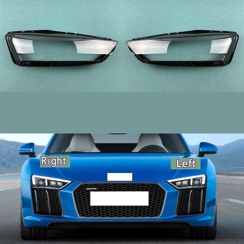 Compatible With A-udi R8 2016-2023 Front Headlamp Cover - Transparent Plexiglass Lens Replacement Original Headlight Shell(1 Piar) in Saudi Arabia