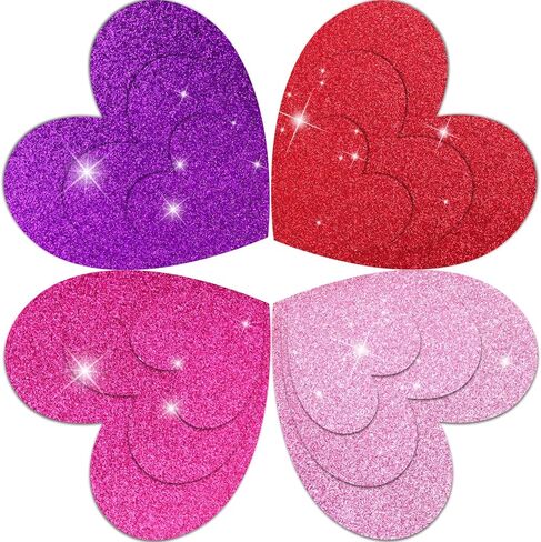Fancy Land 120 Pcs Valentine’s Day Glitter Paper Heart Cutouts Heart Shaped Cutouts Valentines Day Decorations for Office Home Classroom Bulletin Board Art Craft Supplies 3 Inch 4.5 Inch 6 Inch in Saudi Arabia
