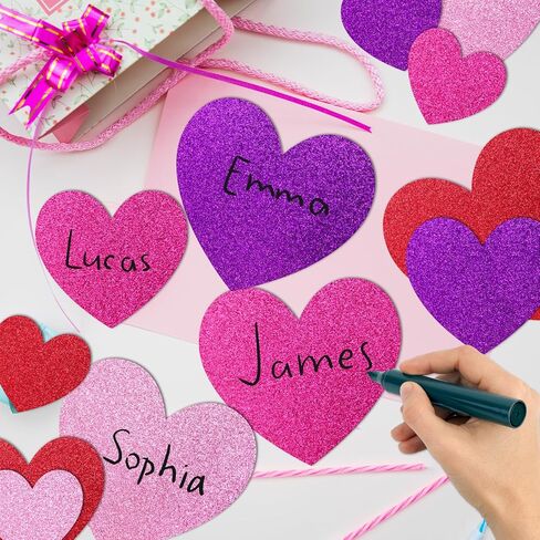 Fancy Land 120 Pcs Valentine’s Day Glitter Paper Heart Cutouts Heart Shaped Cutouts Valentines Day Decorations for Office Home Classroom Bulletin Board Art Craft Supplies 3 Inch 4.5 Inch 6 Inch in Saudi Arabia