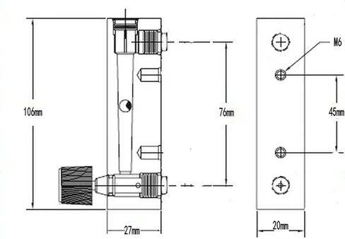 Flowmeter 6-600 ml per min 0.1-1000 LPM Push in 6 8 10 mm Acrylic LZM-6T Panel Air N2 CO2 Gas Rotameter With Valve Adjustable(0.5-5LPM,10mm,LZM-6T N2) in Saudi Arabia