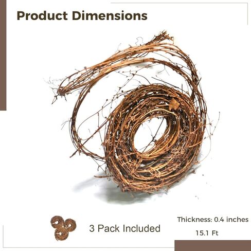 DIY Crafts Natural Grapevine Twig Garland Wreaths Decor 15-Feet （3-Pack） in Saudi Arabia