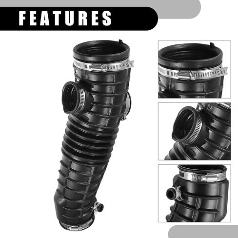 Air Cleaner Intake Hose Tube with Clamps 17228-RYP-A00 - Car Engine Filter Air Intake Duct Hose Tube - for Honda Pilot 3.5L 2006-2008 Rubber Black - 1Pc in Saudi Arabia