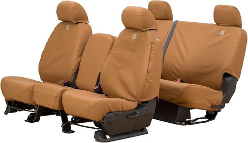 Covercraft Carhartt SeatSaver Front Row Custom Fit Seat Cover for Select Ford F-250 Super Duty/F-350 Super Duty Models - Duck Weave (Brown) in Saudi Arabia