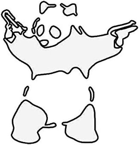 ION Graphics Magnet Panda with Guns Magnetic Vinyl Die Cut Decal Pistols 5" Car Magnet Bumper Sticker in Saudi Arabia
