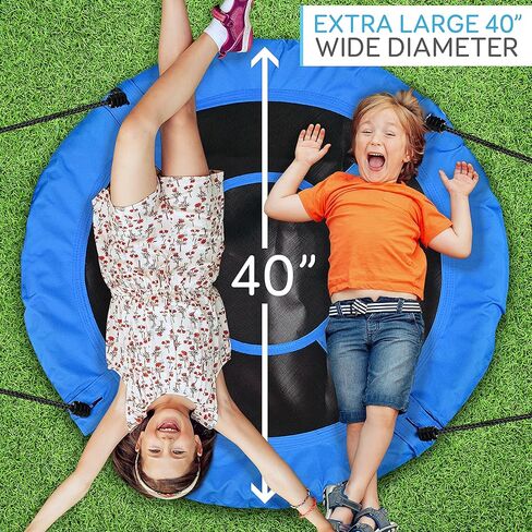 SereneLife 36" Inflatable Tire Swing with Hang Kit, 600lbs Capacity Heavy Duty Tire Swing with UV and Puncture Resistance, 360 Swivel, Hand Pump, Adjustable Ropes, Carry Bag, Hangs on Trees and Posts in Kuwait