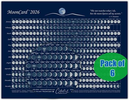 Moon Calendar 2026 Cards MoonCard - 6 pk in Saudi Arabia