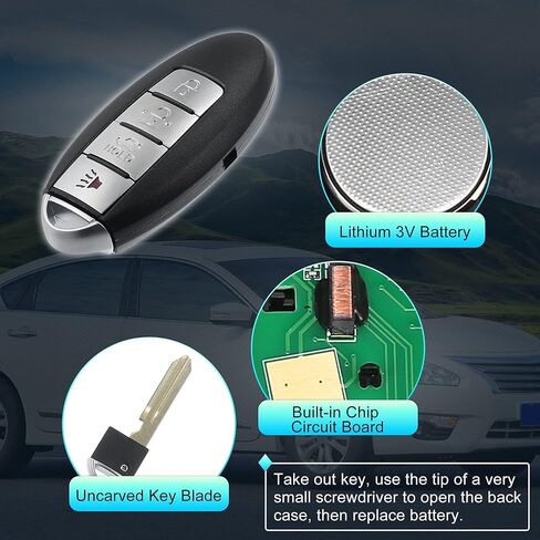 X AUTOHAUX 315 ميجا هرتز KR55WK48903 استبدال القرب الذكي إدراج مفتاح التحكم عن بعد بدون مفتاح لنيسان ألتيما 2007-2012 لنيسان ماكسيما 2009-2014 4 أزرار 46 رقاقة KR55WK49622 in Kuwait