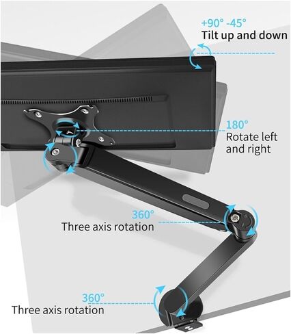 17-34 inch desktop gas spring monitor stand M5(M5 Gray) in Saudi Arabia