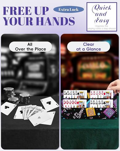 2 Pack of Bingo Card Holder for Pull Tabs Gambling Tickets Bingo Stuff Supplies for Adults Seniors Playing Card Holders for Canasta Poker Bridge Card Games Prizes Gifts for Card Game Lovers Players in Kuwait