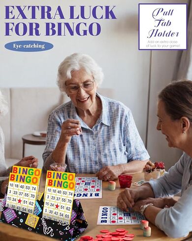 2 Pack of Bingo Card Holder for Pull Tabs Gambling Tickets Bingo Stuff Supplies for Adults Seniors Playing Card Holders for Canasta Poker Bridge Card Games Prizes Gifts for Card Game Lovers Players in Kuwait