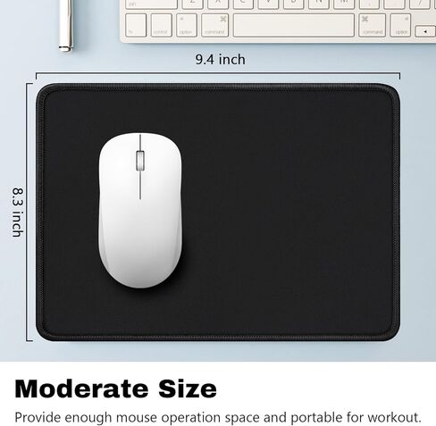 Gaming Mouse Pad with Stitched Edges, Large Size, Non-Slip Base, Black in Saudi Arabia