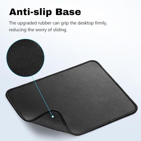 Gaming Mouse Pad with Stitched Edges, Large Size, Non-Slip Base, Black in Saudi Arabia