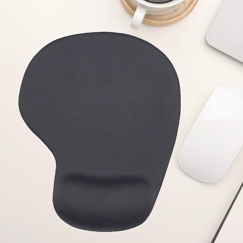 Mousepad with Gel Wrist Support, Ergonomic Support for Office & Gaming, Non-Slip Rubber Base Desktop Mat for Computer, Black in Saudi Arabia