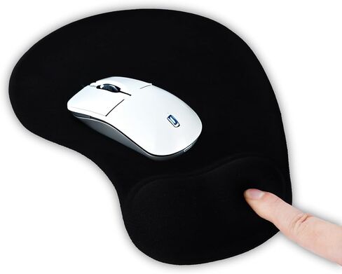 Mousepad with Gel Wrist Support, Ergonomic Support for Office & Gaming, Non-Slip Rubber Base Desktop Mat for Computer, Black in Saudi Arabia