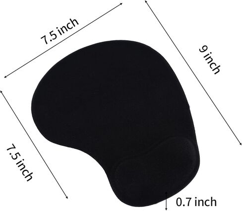 Mousepad with Gel Wrist Support, Ergonomic Support for Office & Gaming, Non-Slip Rubber Base Desktop Mat for Computer, Black in Saudi Arabia