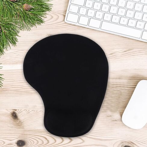 Mousepad with Gel Wrist Support, Ergonomic Support for Office & Gaming, Non-Slip Rubber Base Desktop Mat for Computer, Black in Saudi Arabia