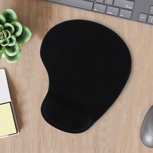 Mousepad with Gel Wrist Support, Ergonomic Support for Office & Gaming, Non-Slip Rubber Base Desktop Mat for Computer, Black in Saudi Arabia