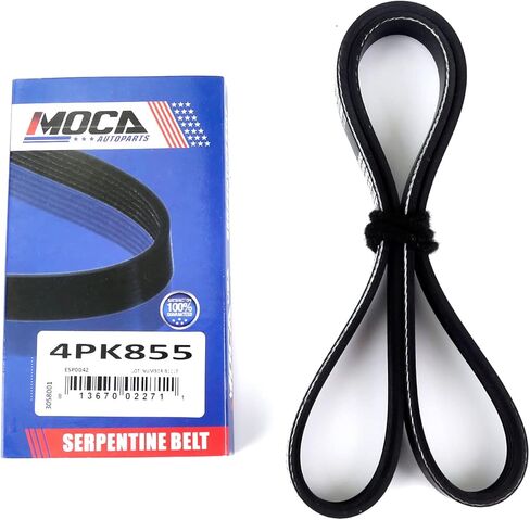 MOCA 4PK855 EPDM Serpentine Belt fits for Hyundai 2001-2011 Elantra 2.0L, 2003-2008 Tiburon 2.0L for Kia 2010-2011 Soul 2.0L, for Subaru 2007-2008 Forester 2.5L, for Volkswagen 2004-2005 Passat 2.0L in Saudi Arabia