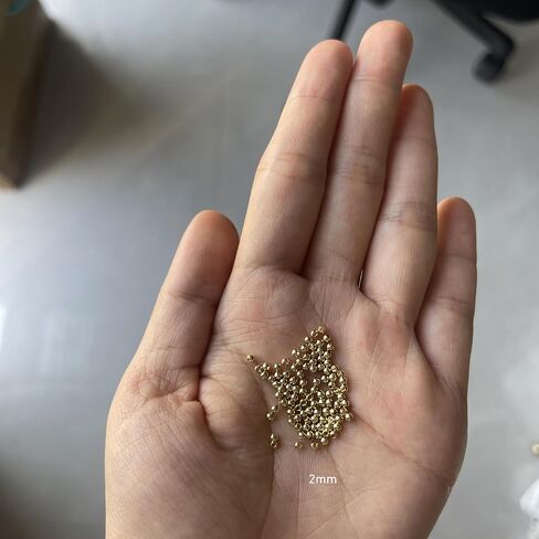 600 قطعة 2 مم 18 قيراط خرز ذهبي مملوء بخرز مستدير مطلي بالذهب لصنع المجوهرات خرز فاصل ذهبي ناعم للمجوهرات DIY الحرف اليدوية خرز فضفاض سلس طويل الأمد لسوار القلادة in Kuwait