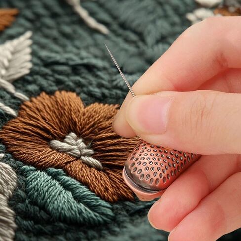 Sewing Thimbles for Hand Sewing, Metal Finger Protector, Quilting Supplies, Vintage Style Antique Open Nail Thimble for Hand Embroidery, Cross Stitch, DIY Crafts, Silver in Saudi Arabia