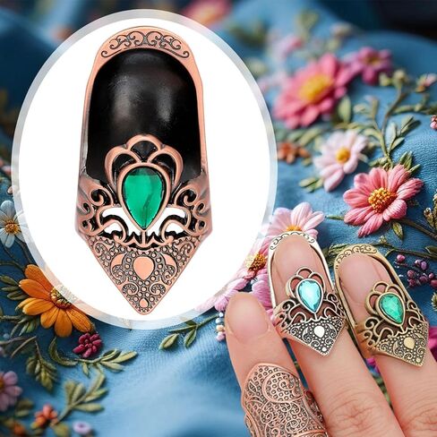 Sewing Thimbles for Hand Sewing, Metal Finger Protector, Quilting Supplies, Vintage Style Antique Open Nail Thimble for Hand Embroidery, Cross Stitch, DIY Crafts, Silver in Saudi Arabia