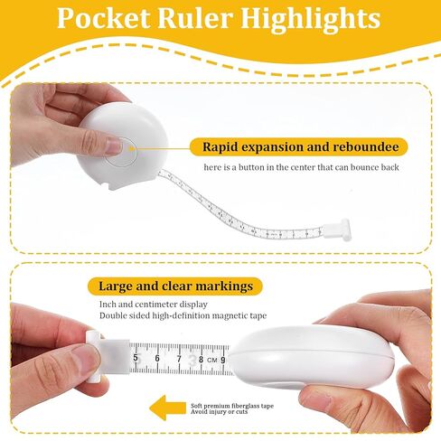 Body Tape Measure 80'' / 205 CM, Body Measuring Tape, Double-Scale Retractable Tapes Measure for Tailor Sewing Handcrafts Weight Loss Body Measurement(White) in Saudi Arabia