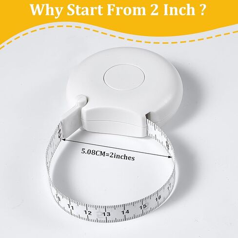 Body Tape Measure 80'' / 205 CM, Body Measuring Tape, Double-Scale Retractable Tapes Measure for Tailor Sewing Handcrafts Weight Loss Body Measurement(White) in Saudi Arabia