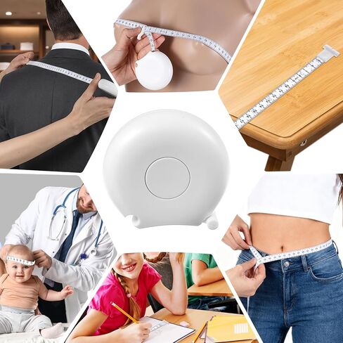 Body Tape Measure 80'' / 205 CM, Body Measuring Tape, Double-Scale Retractable Tapes Measure for Tailor Sewing Handcrafts Weight Loss Body Measurement(White) in Saudi Arabia