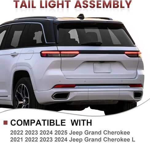 LED Tail Lights Outer Assembly Compatible with 2021 2022 2023 2024 Jeep Grand Cherokee L OE Style Left Driver Side Rear Light Taillights Replacement for 68421133AD in Saudi Arabia