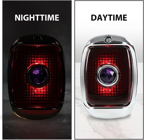 G-PLUS Rear Tail lights Compatible with Chevy Truck BK BL BG BJ 1942-1953,Tail Lamps w/Chrome Rim Luces Traseras Rear Brake Lamps Assembly Black Housing Red Polycarbonate lens w/Blue Jewel in Saudi Arabia